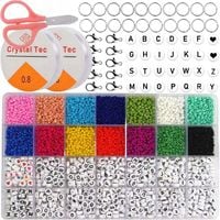 ZESTAW KORALIKÓW DO ROBIENIA BRANSOLETEK LITERKI DLA DZIECI PREZENT