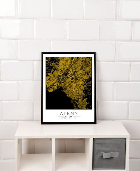Ateny złota mapa - plakat 20x30 cm zdjęcie 2