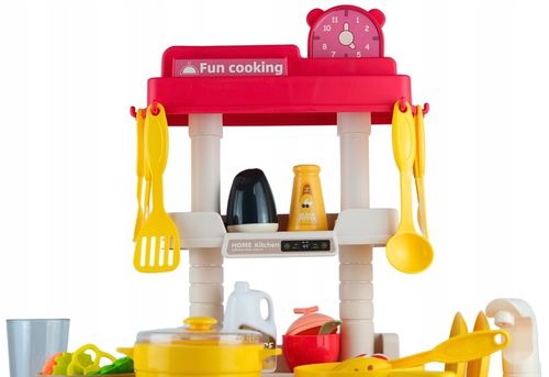 Duża Kuchnia Dla Dzieci 66 cm Kran Para Palniki + Akcesoria Spożywcze na Arena.pl