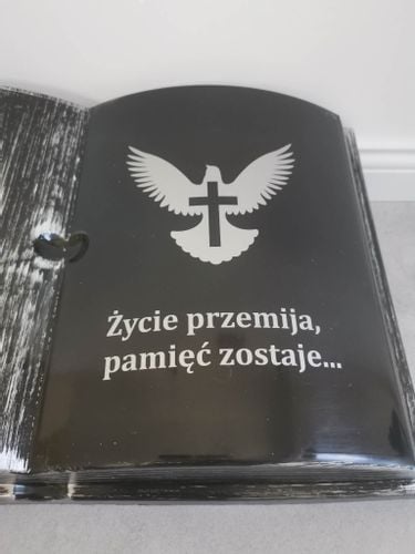 KSIĘGA na grób Podkład do stroików sztucznych Czarna ze srebrnym z doniczką na Arena.pl