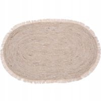 DYWAN DO SALONU BOHO owalny beżowy 80 x 50 cm