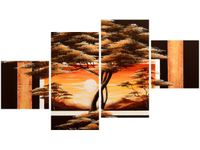 90CM 160 OBRAZ 4 ELEM ZŁOTO AFRYKI ŚCIENNY