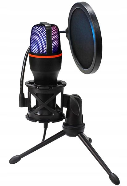 MIKROFON DO KOMPUTERA PC POJEMNOŚCIOWY USB LED RGB zdjęcie 1