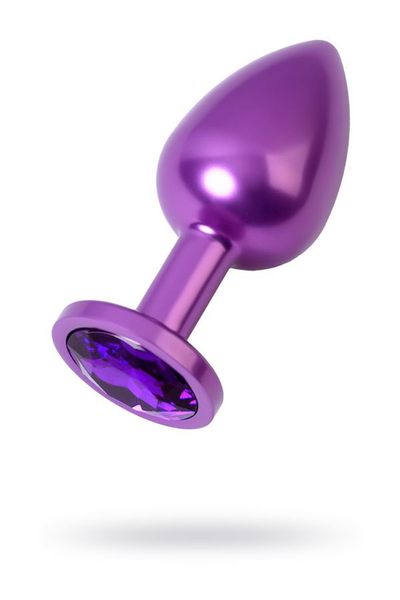 Purple anal plug TOYFA Metal,with a amethyst colored gem zdjęcie 1