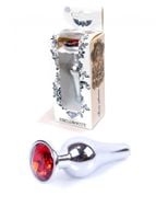 plug jewellery silver butt plug  red