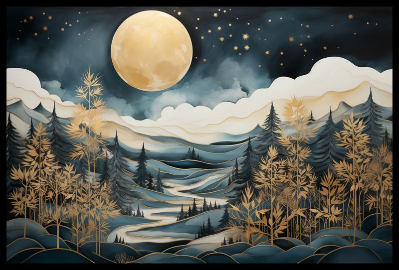 Plakat 60x40cm Szepty Nocnego Lasu zdjęcie 2