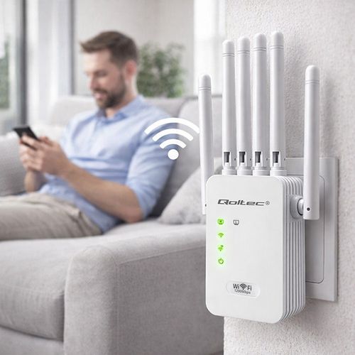 Qoltec Repeater WiFi 6 AX1200 6 anten na Arena.pl
