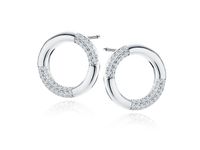 KOLCZYKI CELEBRYTKI SREBRNE RING CIRCLE CYRKONIE