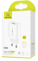Ładowarka sieciowa Usams T22 3A 18W 1xUSB QC 3.0 bez kabla - biała