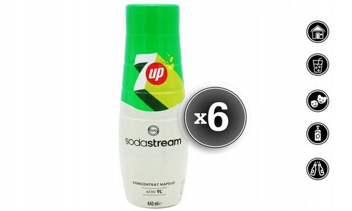6x SYROP KONCENTRAT 7 UP DO SATURATORA SODASTREAM 9L NAPOJU z 440ml na Arena.pl