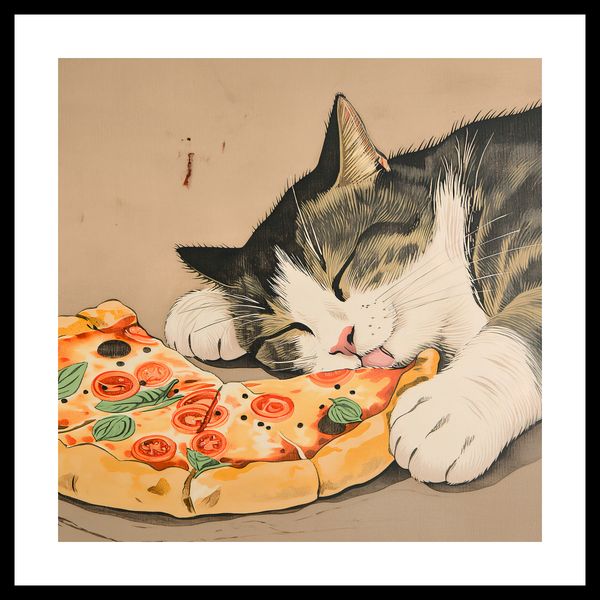 Plakat 50x50cm Pizza Dla Kota zdjęcie 3