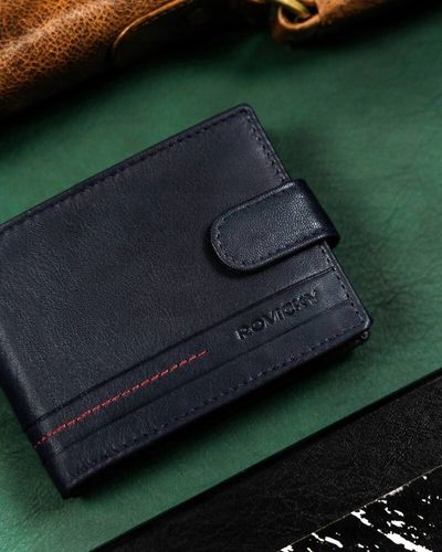 ROVICKY portfel skórzany męski poziomy zapinany RFID na prezent na Arena.pl