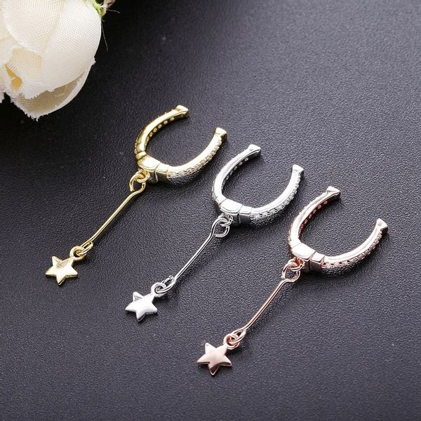 MD srebrna nausznica kolczyk łańcuszek S925 | M2 zdjęcie 11