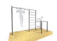 Drążek ogrodowy do podciągania z poręczami i drabinką OCYNK Street workout UNDERFIT UF9881