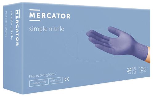 Rękawice nitrylowe bezpudrowe MERCATOR® simple nitrile L 100szt.