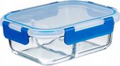 Szklany pojemnik z pokrywką na żywność podziałka lunch Box