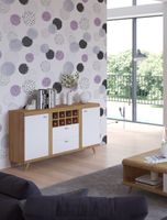 Komoda z szufladami i półkami salon biały połysk 130cm DARMOWA DOSTAWA