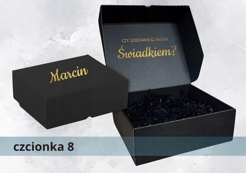 Pudełko box CZARNE czy zostaniesz ŚWIADKIEM Świadkową ślub prezent WZORY na Arena.pl