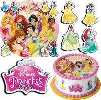 ZESTAW OPŁATEK NA TORT 20CM + 17 POSTACI - KSIĘŻNICZKI + IMIĘ 15CM 18CM