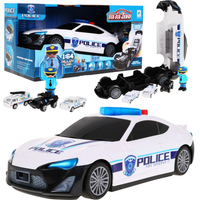 Samochód Policyjny Ze Schowkiem Na Autka  Radiowóz Zestaw 660-A206