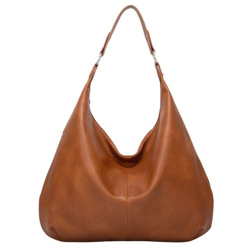 Damska Torebka Skórzana Brązowa Worek Pojemna A4 Duża Na Ramię Pasek Skóra na Arena.pl