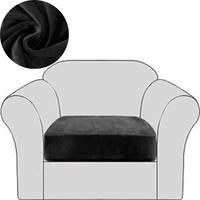 POKROWIEC NA SOFĘ SIEDZISKO OPARCIE WELUR CZARNY