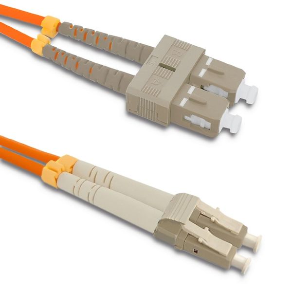 Qoltec Patchcord światłowodowy SC/UPC - LC/UPC | Multimode | 50/125 | OM2 | Duplex | 1m zdjęcie 1