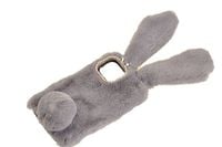 Etui z futerkiem króliczek do Apple iPhone 12 / 12 Pro szary