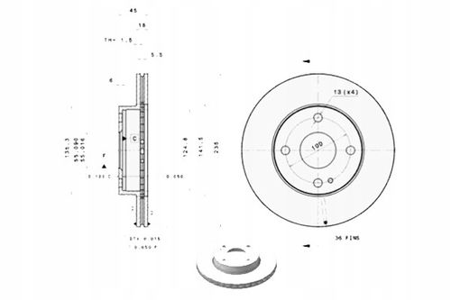 TARCZA HAM PRZOD 235X18 V BREMBO na Arena.pl