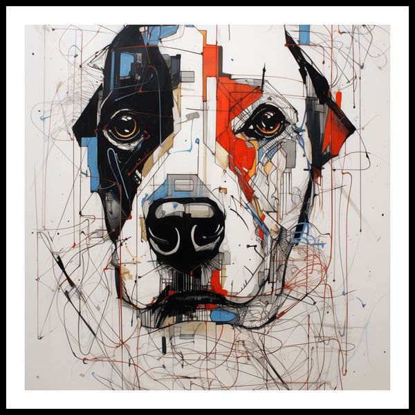 Plakat 60x60cm Przyrysowany Psiak zdjęcie 3