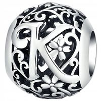 CHARMS litera K srebro 925 literka srebrna koralik zawieszka charms pr S925
