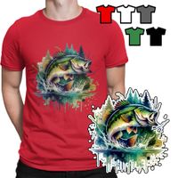 KOSZULKA T-SHIRT MĘSKI WZORY WYBÓR - RYBY SZCZUPAKI WĘDKOWANIE HOBBY - XL