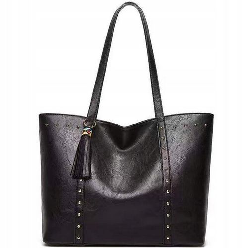 DUŻA TOREBKA TORBA DAMSKA NA RAMIĘ CZARNA MIEJSKA DO PRACY POJEMNA SHOPPER na Arena.pl