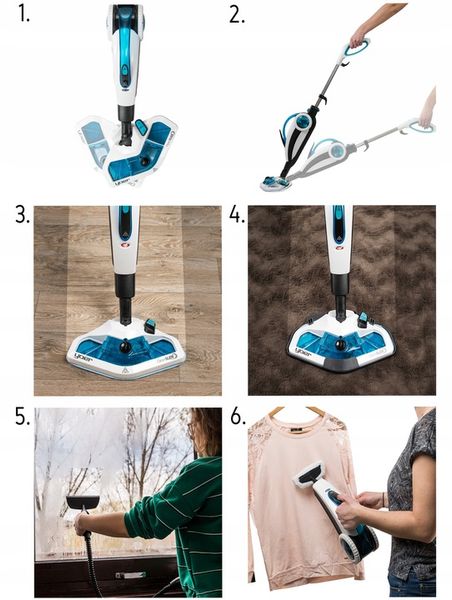 18w1 Mop parowy Myjka parowa Yoer 2100W FILTR +Dozownik płynu +21 ELEMENTÓW zdjęcie 2