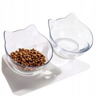 Podwójna Miska Dla Psa Kota TSG-494 Pokarm Na Stojaku pod Kątem 15°