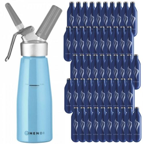 SYFON DO BITEJ ŚMIETANY 0.5L NIEBIESKI + ZAPAS 50 NABOI | HENDI na Arena.pl