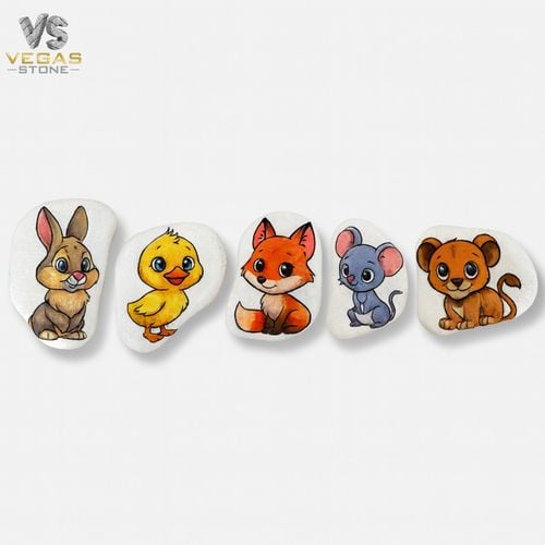 KAMIENIE DO MALOWANIA DLA DZIECI BIAŁE PŁASKIE 4-6CM GŁADKIE ZESTAW na Arena.pl