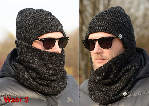Ciepły POLSKI MĘSKI KOMPLET CZAPKA KOMIN zestaw szalik Tuba KOLORY k5 na Arena.pl