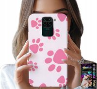 ETUI DO XIAOMI NOTE 9 - RÓŻOWE PSIE ŁAPKI, PLECKI, OBUDOWA CASE