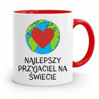 Kubek Czerwony Przyjaciela Najlepszy Na Świecie Z Nadrukiem Ze Zdjęciem