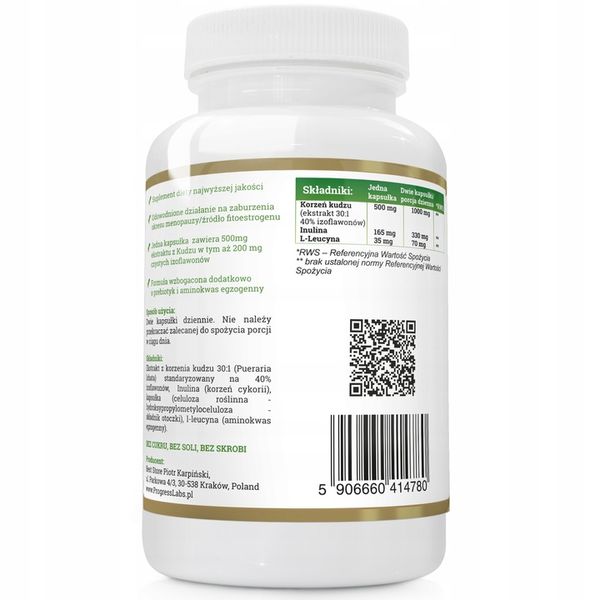 KUDZU ROOT Extract 500mg 40% isoflavones 2x120kaps zdjęcie 2