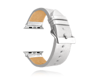 MINET Srebrny skórzany pasek Top Grain do APPLE WATCH 42-44 mm