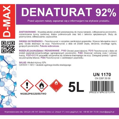 Denaturat alkohol skażony D-MAX 5L na Arena.pl