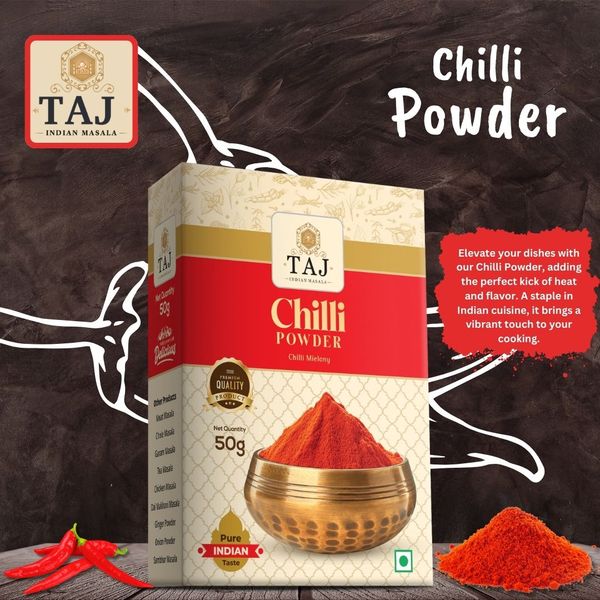 TAJ INDIAN MASALA CHILLI POWDER 50G zdjęcie 2