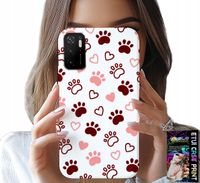 ETUI DO XIAOMI POCO M3 PRO 5G - PSIE ŁAPKI NA BIAŁYM TLE, PIES, KOT, MIŚ