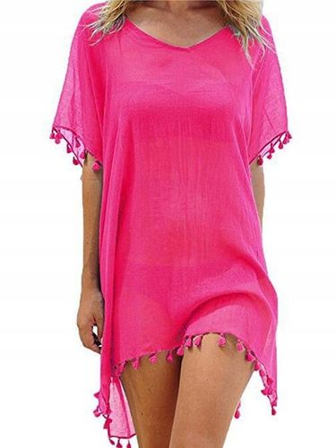 LETNIA TUNIKA PLAŻOWA PAREO NARZUTKA NA PLAŻĘ SUKIENKA DAMSKA SZYFON KOLORY na Arena.pl