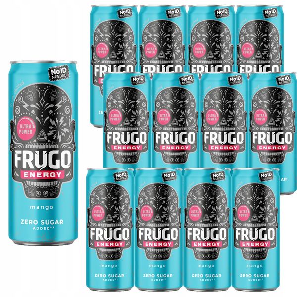 Frugo Energy Mango Gazowany napój energetyzujący 330 ml x 12 sztuk ...