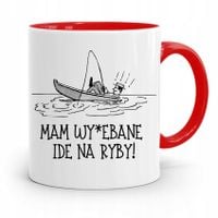 Kubek Czerwony Wędkarza Mam Wy*Ebane Ide Na Ryby! Z Nadrukiem Ze Zdjęciem