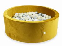 Suchy basen z piłeczkami 500 sztuk 110x40 Velvet zloty (jasnozłote, srebrne, perłowe)