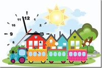 60CM 40CM ZEGAR OBRAZ KOLOROWA CIUCHCIA DRUK PŁÓTNO RAMA